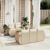Image de vidaXL Salon de jardin 6 pcs avec rangement - Beige