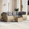 Image de VidaXL Salon de jardin résine tressée 7 pcs - Beige