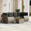 Image de vidaXL Salon de jardin 7 pcs Résine Tressée - Gris