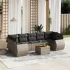 Image de VidaXL salon de jardin 8 pcs - Gris résine tressée