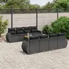 Image de Salon de jardin vidaXL 9 pcs - Noir résine tressée