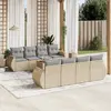 Image de vidaXL Salon de jardin 9 pcs - Beige