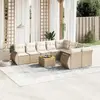 Image de vidaXL Salon de jardin 10 pcs beige résine tressée
