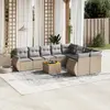 Image de VidaXL salon de jardin 10 pcs - Beige résine tressée