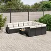 Image de vidaXL Salon de jardin 11 pcs avec coussins - Noir