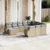 Image de vidaXL Salon de jardin 11 pcs - Beige