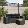 Image de vidaXL Salon de Jardin 4 pcs - Noir