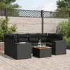 Image de vidaXL Salon de jardin 7 pcs - Noir résine tressée