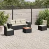 Image de vidaXL Salon de jardin 6 pcs avec coussins noir résine tressée