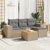 Image de vidaXL Salon de jardin 5 pcs - Beige