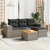 Image de Salon de jardin vidaXL - 5 pcs résine tressée - Gris