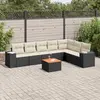 Image de VidaXL Salon de jardin 8 pcs - Noir résine tressée