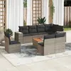 Image de vidaXL Salon de jardin 9 pcs - Gris Résine tressée