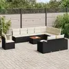 Image de vidaXL Salon de jardin 11 pcs - Noir