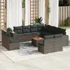 Image de Vidaxl Salon de Jardin avec Coussins 12 pcs - Gris / Résine Tressée