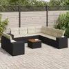 Image de VIDAXL Salon de jardin 10 pcs avec coussins - Noir