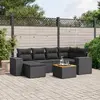 Image de vidaXL Salon de jardin 7 pcs avec coussins - Noir