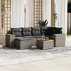 Image de vidaXL Salon de jardin avec coussins 7 pcs gris
