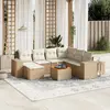 Image de VidaXL Salon de jardin 8 pcs - Coussins beige - Résine tressée