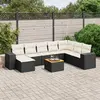 Image de vidaXL Salon de jardin 9 pcs avec coussins noir résine tressée