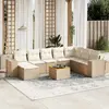 Image de VidaXL Salon de jardin 9 pcs - Beige