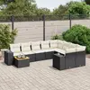 Image de VIDAXL Salon de jardin 10 pcs - Noir - Résine tressée
