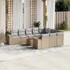 Image de vidaXL Salon de jardin 11 pcs Beige