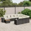 Image de vidaXL Salon de jardin 11 pcs - Noir