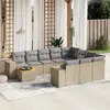 Image de VidaXL Salon de jardin 11 pcs - Résine tressée beige