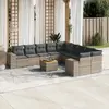 Image de vidaXL Salon de jardin 11 pcs - Gris
