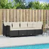 Image de vidaXL Salon de jardin 5 pcs avec coussins - Noir