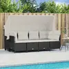 Image de vidaXL Salon de jardin noir 5 pcs résine tressée