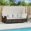 Image de Salon de jardin vidaXL avec coussins, 5 pcs - Marron - Résine tressée