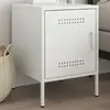 Image de vidaXL Table de chevet - Blanc - Acier