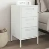 Image de VIDAXL Table de Chevet Blanc Acier
