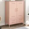Image de VidaXL Buffet Haut Rose Acier