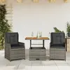 Image de VidaXL Ensemble de bistro 3 pcs - Gris