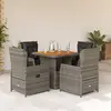 Image de vidaXL Ensemble à manger jardin 5 pcs - Gris