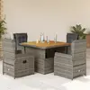 Image de vidaXL Ensemble à manger jardin 5 pcs - Gris