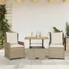Image de vidaXL Ensemble de Bistro 3 pcs Beige Résine Tressée