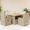 Image de vidaXL Ensemble à manger 5 pcs - Beige