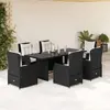Image de vidaXL Ensemble à manger de jardin 7 pcs - Noir