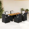 Image de vidaXL Ensemble à manger jardin 7 pcs Noir
