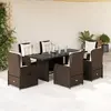 Image de Ensemble à manger VIDAXL - 7 pcs - Coussins marrons