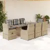 Image de vidaXL Ensemble à manger de jardin - 9 pcs - Beige Poly rotin