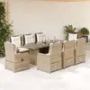 Image de VIDAXL Ensemble à manger de jardin beige (9 pièces)