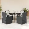 Image de vidaXL Ensemble jardin 5 pcs résine noir