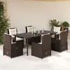 Image de vidaXL Ensemble à manger 7 pcs - Marron