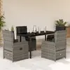 Image de vidaXL Ensemble à manger 5 pcs - Gris