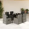 Image de vidaXL Ensemble à manger de jardin 7 pcs - Résine tressée grise